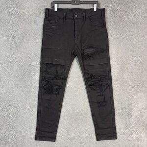 JULIUS Jeans Mens 3 (34x28) Black Crash Denim Pants SS21 Archival Collection